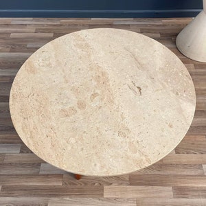 Mid-Century Modern Travertine & Walnut Coffee Table by Henredon Heritage, c.1960s image 5