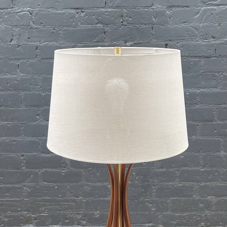 Mid-Century Modern Sculpted Walnut Table Lamp, c.1960s image 8