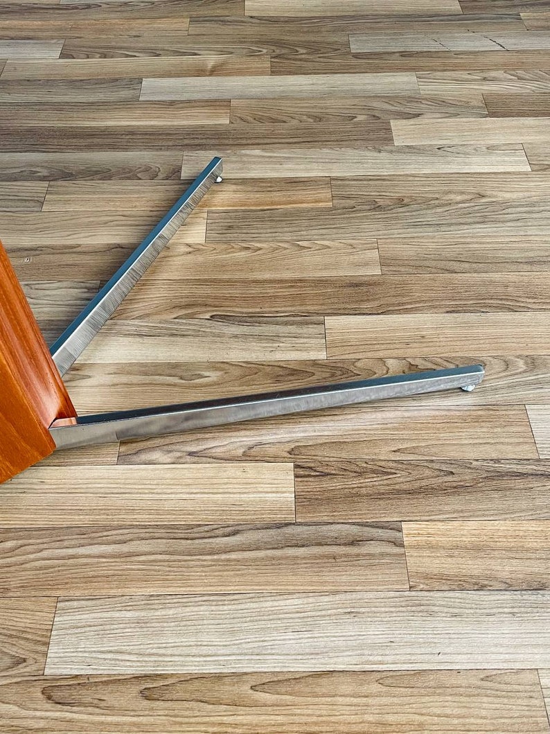 Danish Modern Teak & Steel Adjustable Table / Desk, c.1960s image 9