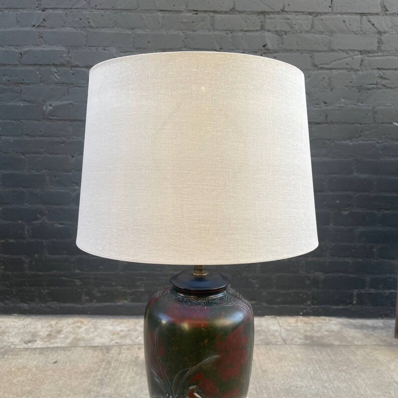 Vintage Metal Table Lamp with Motif by Marbro, c.1960s image 8