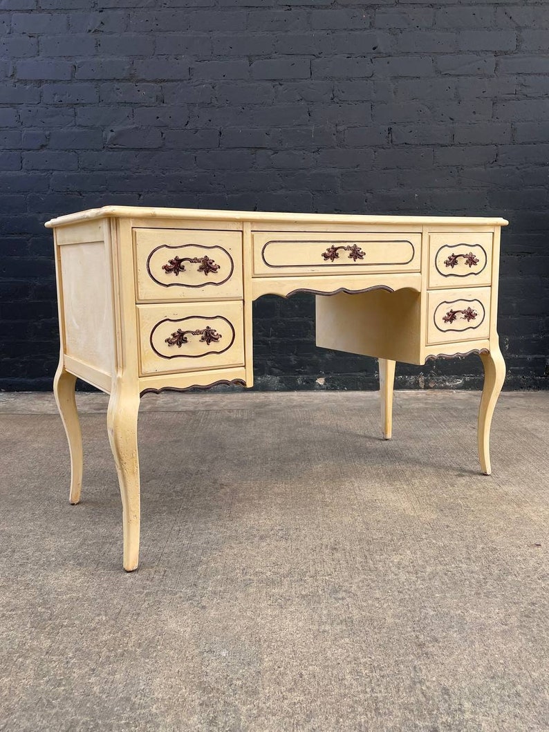 Vintage French Provincial Style Painted Writing Desk, c.1960s image 1