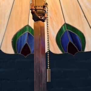 Antique Art Deco Style Floor Lamp with Tiffany Style Shade, c.1970s image 6