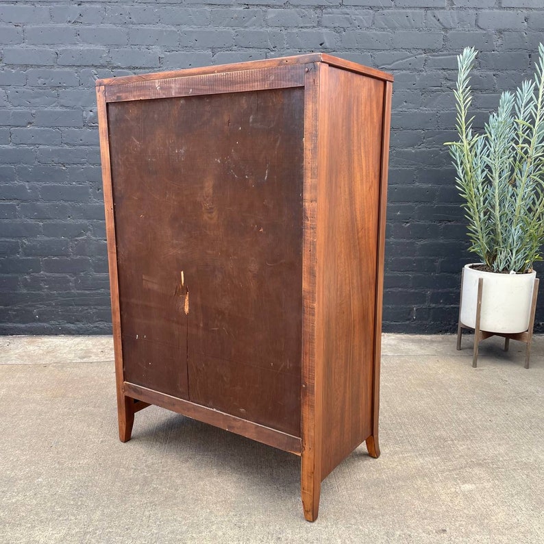 American Antique Federal Style Mahogany Highboy Dresser, c.1950s image 10