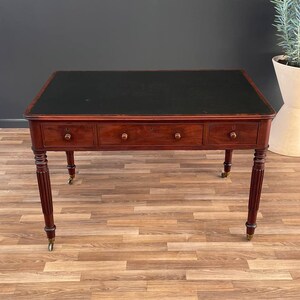 Antique Empire Style Partners Desk with Leather Top, c.1930s image 3