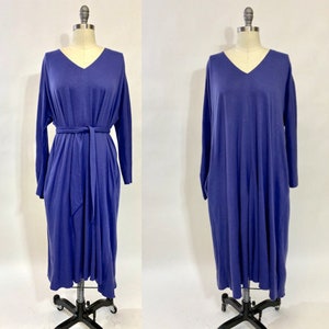 Vintage 80s, Draped 100% wool Jersey Dress by Renee Helga Howie image 1