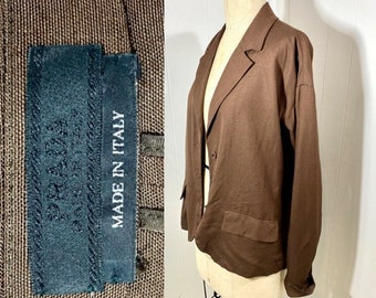 Vintage 1990s, PRADA, Viscose Brown Blazer! Beautifully Constructed!