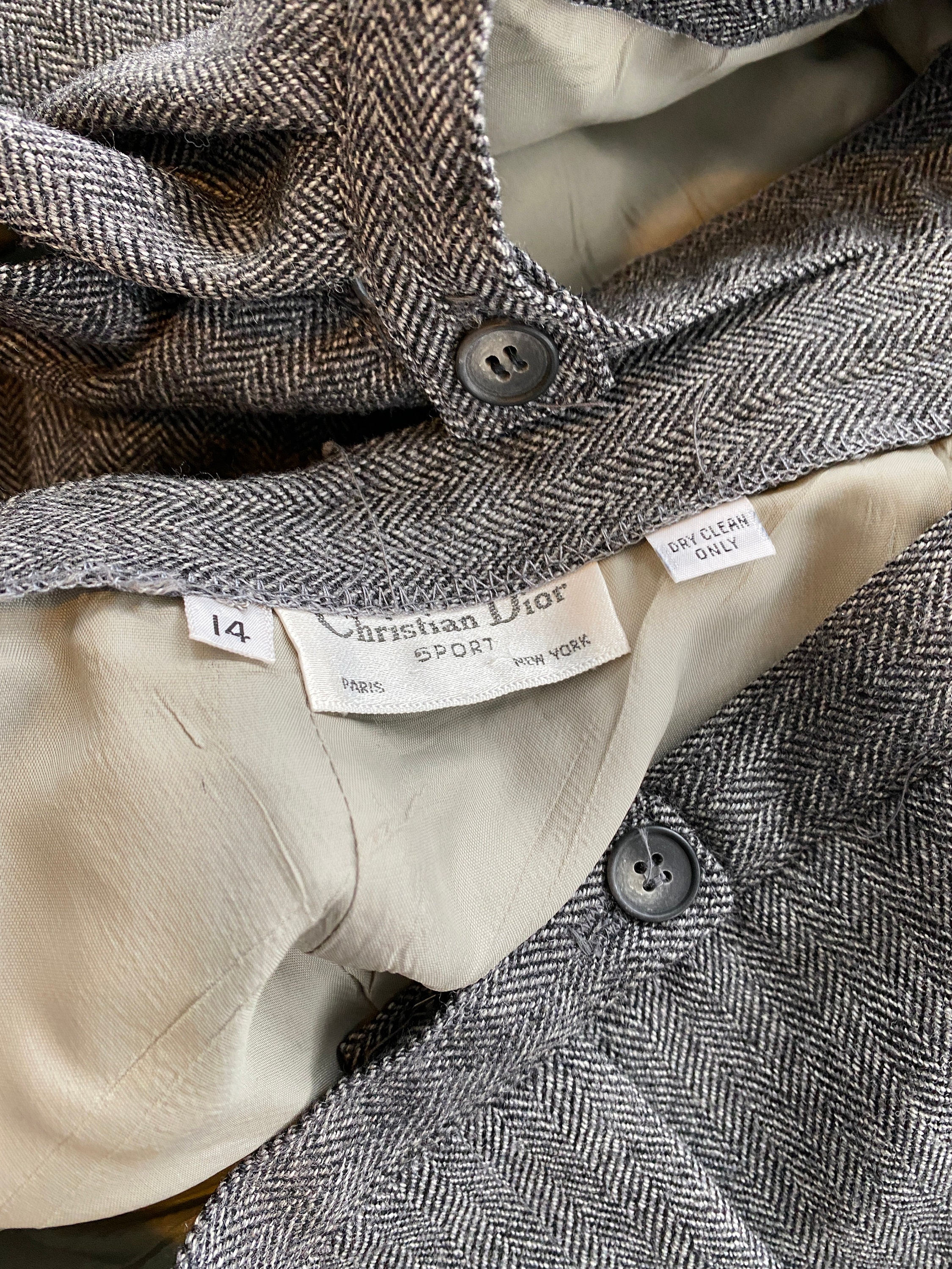 Vintage 1980s, Christian Dior Sport, Wool Paper Boy Pants