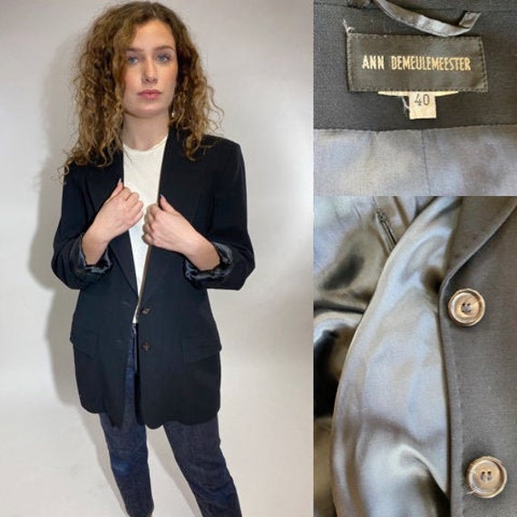 Vintage 90s, Ann Demeulemeester, Black Tux Blazer