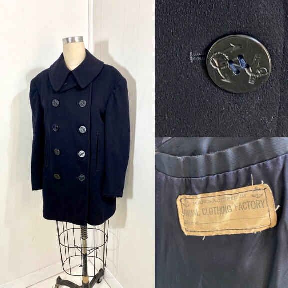 Vintage WW2 1940s US Navy Peacoat 10 