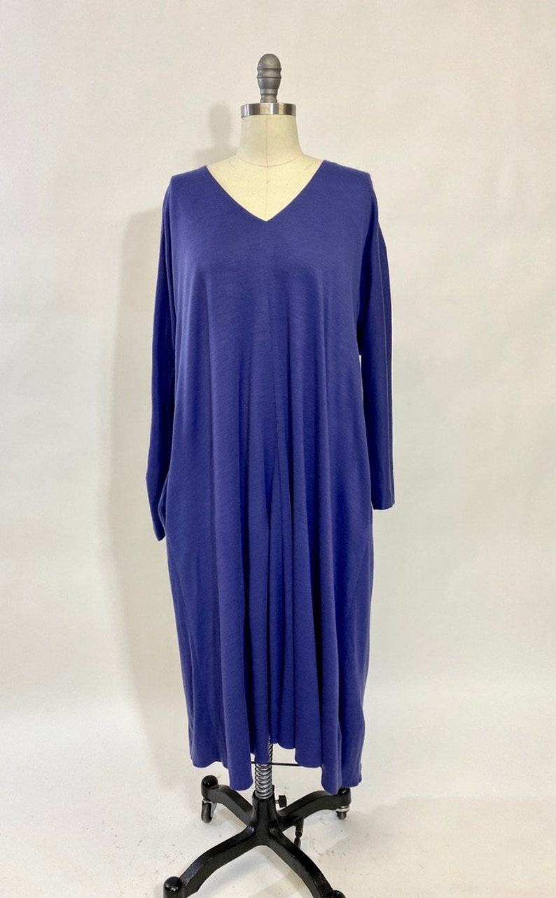 Vintage 80s, Draped 100% wool Jersey Dress by Renee Helga Howie image 2