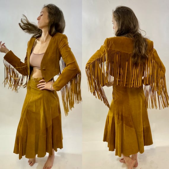 Vintage 1980s, Wilson Suede Leather, Two Piece Lea