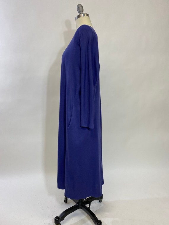 Vintage 80s, Draped 100% wool Jersey Dress by Ren… - image 3