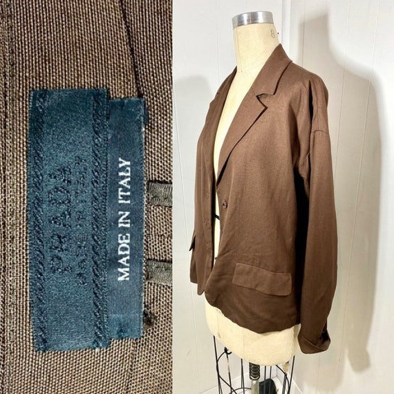 Vintage 1990s, PRADA, Viscose Brown Blazer! Beaut… - image 1