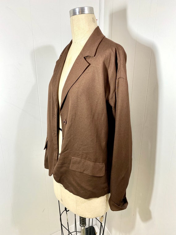 Vintage 1990s, PRADA, Viscose Brown Blazer! Beaut… - image 4