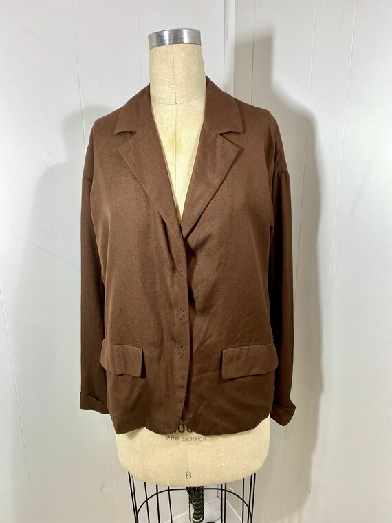 Vintage 1990s, PRADA, Viscose Brown Blazer! Beaut… - image 2