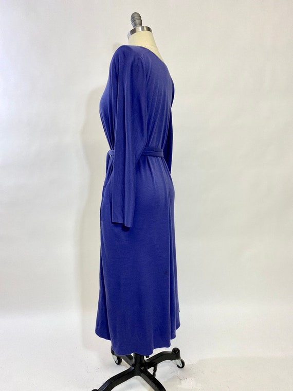 Vintage 80s, Draped 100% wool Jersey Dress by Ren… - image 5