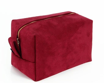 Womens toiletry bag Christmas gift for her, designer makeup bag, vegan cosmetic travel case, makeup holder