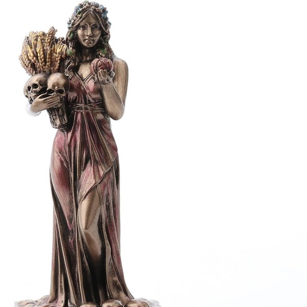 Bronze Finish Persephone Queen of the Underworld Mini Statue Hand Painted 3 1/2"