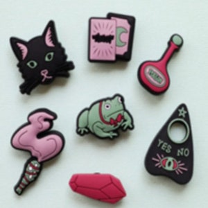 Goth Charms Halloween Charms Pastel Goth Charms Witch Charms Moon Tarot  Card Black Cat Ouija Poison Bottle 