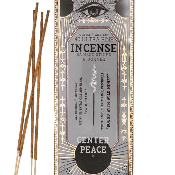 Center Peace Beautiful Premium Boho Incense in a tin by Papaya, great for a gift or self-care! Fair Trade and chemical free!