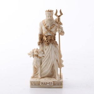 Ivory Gold Finish Hades Gott der Unterwelt Mini Statue Handbemalt