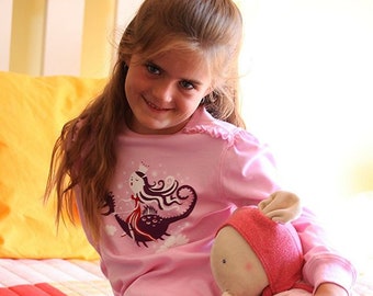 Girls Pajamas, Organic Pima Cotton Princess Dragon Pyjama Set, girls, high quality, kids pajamas, nightwear