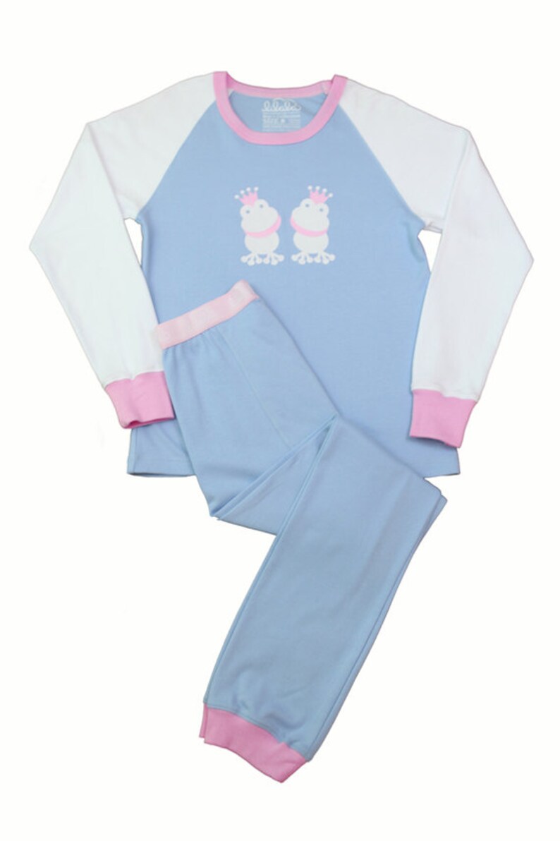 Girls Pyjamas Organic Pima Cotton Princess Frog Pajama Set Etsy