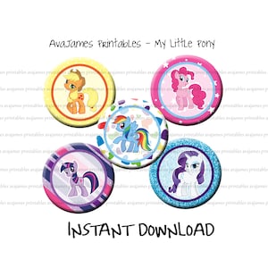 Instant Download - My Little Pony Bottle Cap Image Sheet