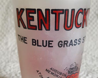 Frosted Hazel Atlas KENTUCKY Souvenir Glass