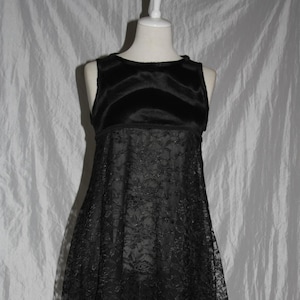 Lingerie dress - Lace dress with faux fur trim in size 36/38