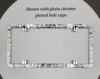 Rhinestone Star License Plate Frame: Swarovski Crystal Bling Car Accessory