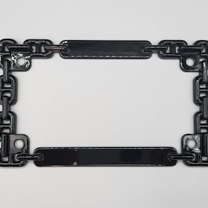 Gloss Black Powder Coat Metal Chain Link MOTORCYCLE Universal Size for US Bikes Harley Davidson Ducati Yamaha Kawasaki BMW Honda Suzuki
