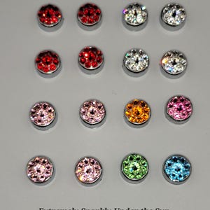 Rhinestone Bling Chrome Bolt Caps: Car/Motorcycle License Plate Frame Set
