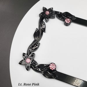 Flower License Plate Cover, Swarovski Car Gift, Floral License Plate Frame, Black Bling Car Plate Frame, Crystal License, Flower Car Gift