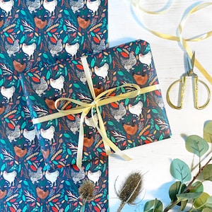 Carta da regalo con galline di Natale, carta da regalo con galline, carta da regalo con 3 galline francesi, carta da regalo natalizia, carta da regalo con galline, Natale