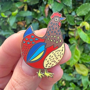 SECONDS Chicken Enamel Pin Badge, Hard Enamel Badge, Chicken Gifts, Chicken Badge, Luxury Pin Badge, Chicken Lapel Pin, Gold Enamel Pin