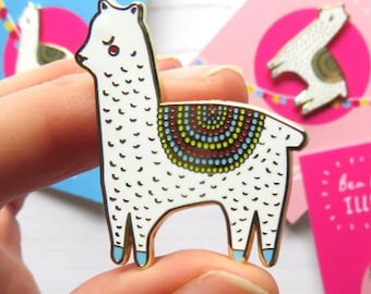 Broche Ancienne Lama Pérou – Argent Massif 925 – Art Déco/Nouveau
