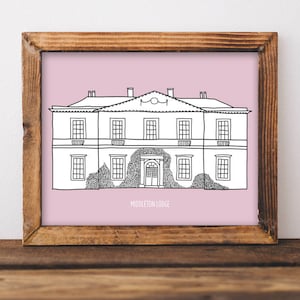 Custom Wedding Venue Portrait, Wedding Gift, Personalised Wedding Gift, House Illustration, Building Drawing, Wedding Present, Marriage Gift