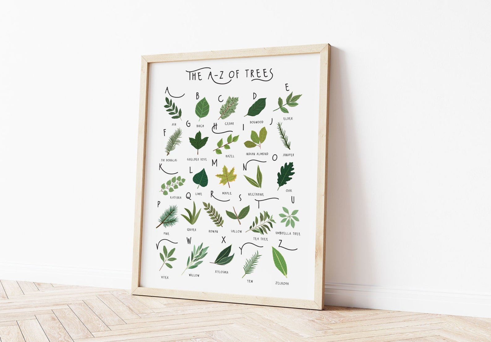 AZ of Trees Alphabet Print Tree Identification Poster Etsy UK