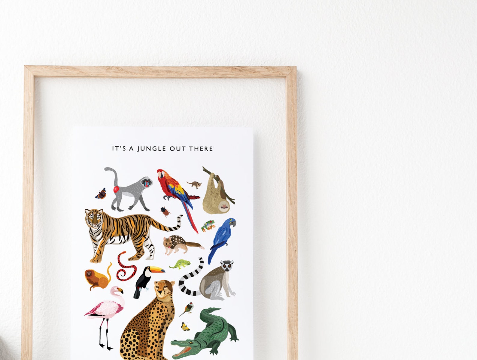 Jungle Animals Print Jungle Themed Poster Wildlife Print | Etsy