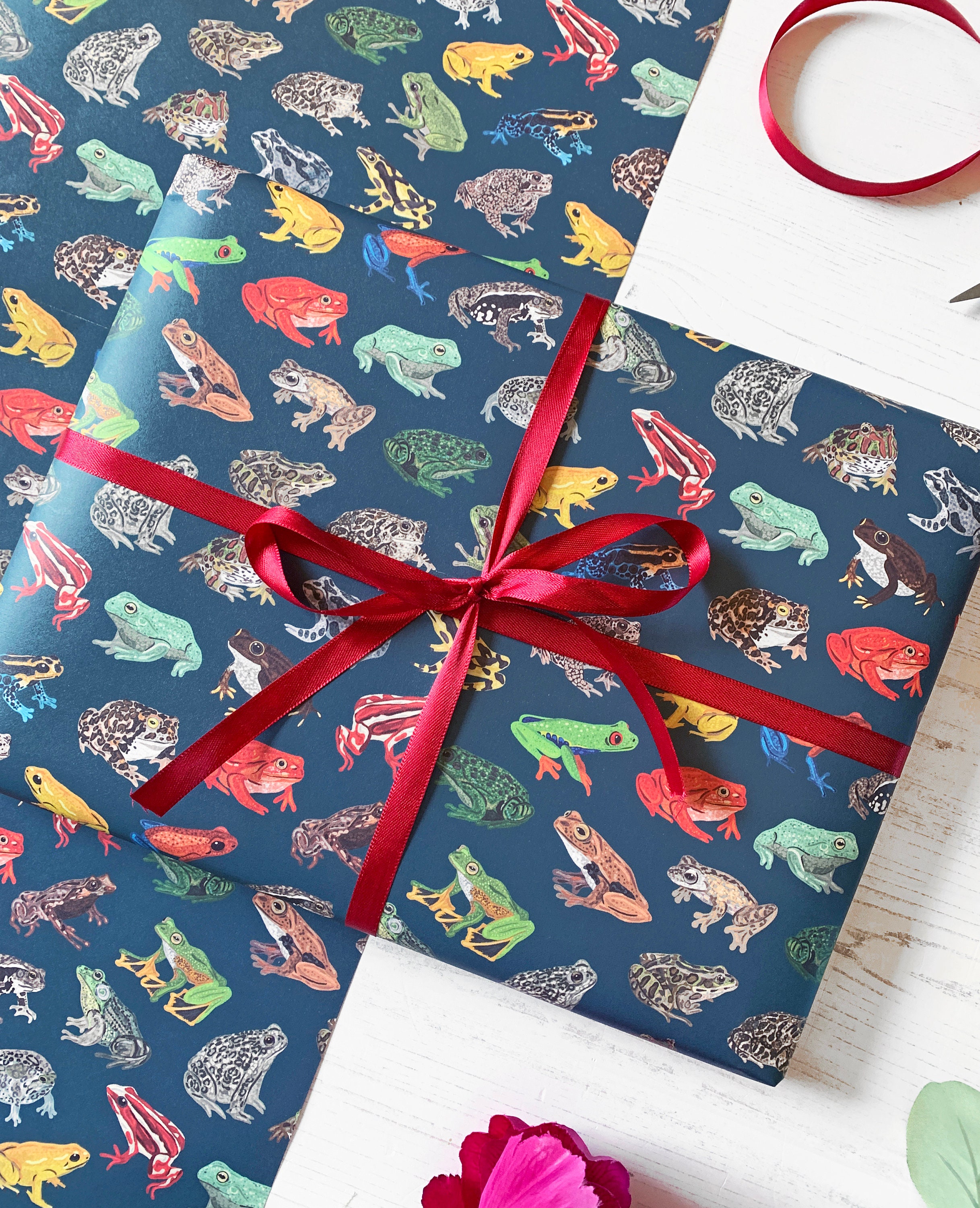 Frog Wrapping Paper, Frogs and toads gift wrap, frog gift
