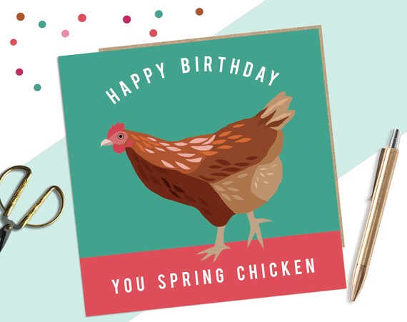 Lustige Geburtstagskarte Geburtstagskarte Fruhling Huhn Etsy