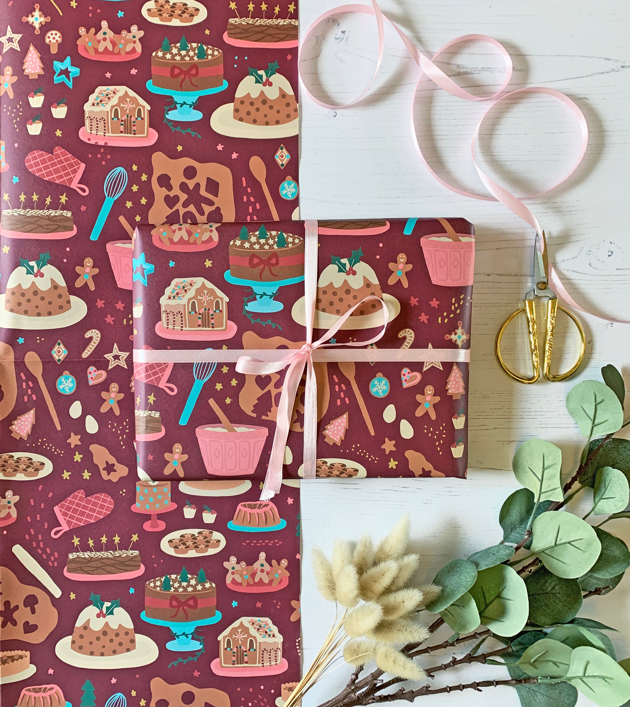 Christmas Baking Wrapping Paper, Christmas Wrapping Paper