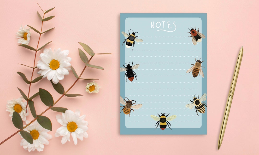 Bumble Bee Notepad A6 Notepad Cute Bee Stationery Bee Gift - Etsy