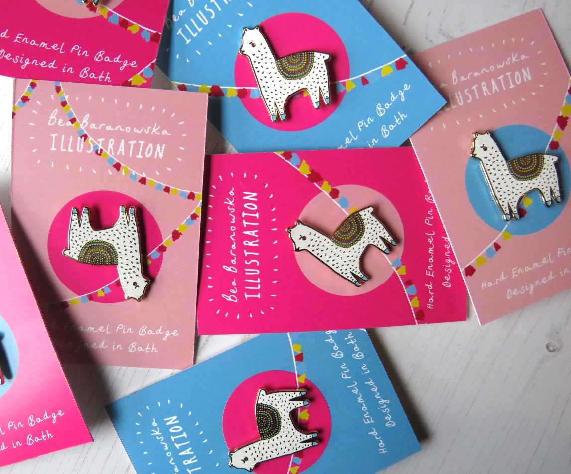 Llama Enamel Pin Badge, Enamel Pin, Hard Enamel Badge, Llama & Alpaca ...
