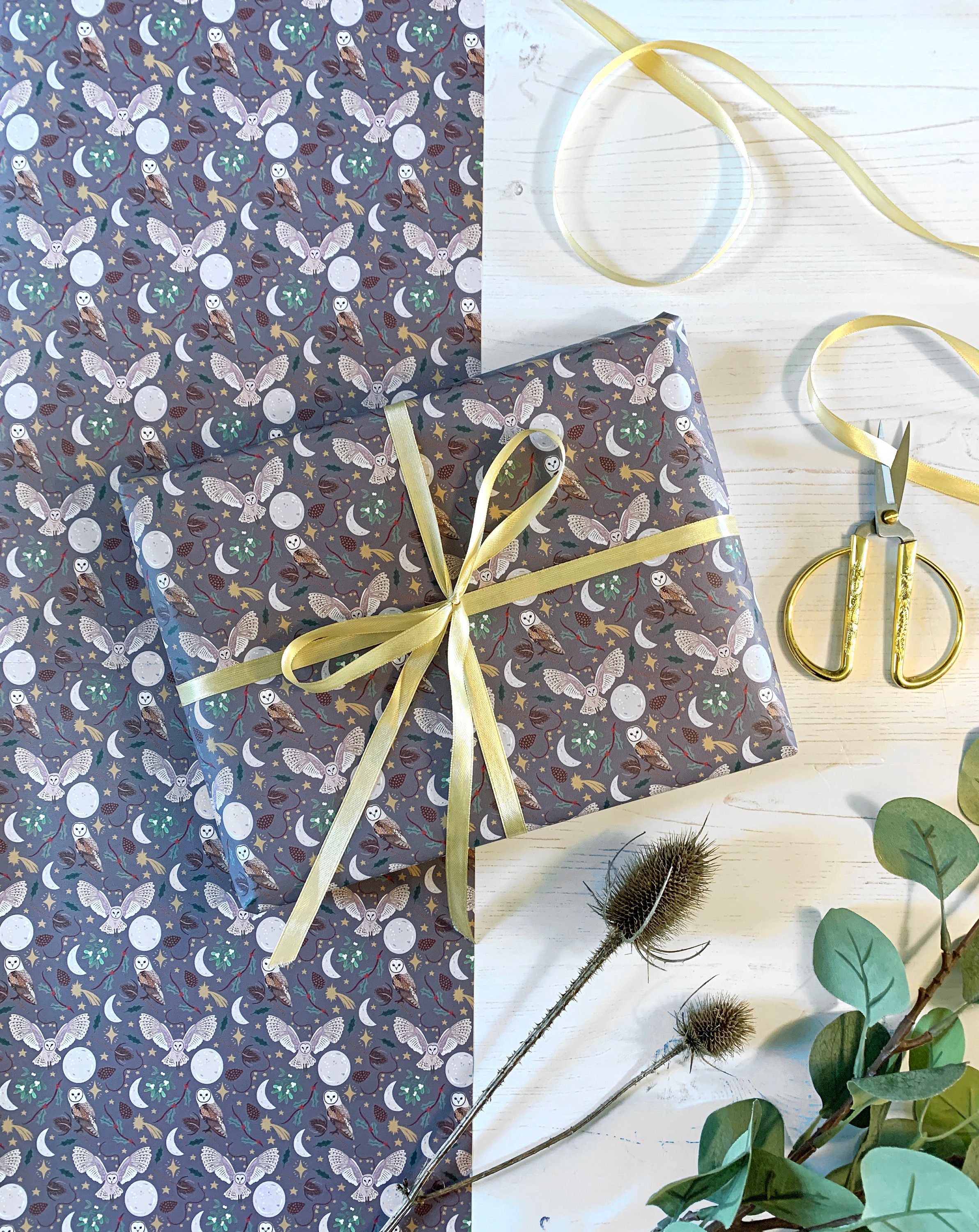 Christmas Owls Wrapping Paper