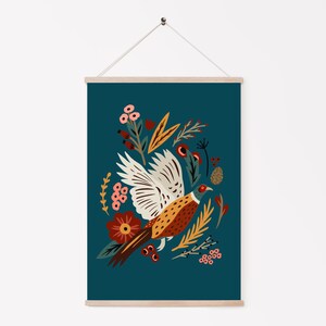 Pheasant Print, Illustrated pheasant poster, Beautiful pheasant print, Game birds illustration, Wildlife art, Kitchen decor, Pheasant gift image 2