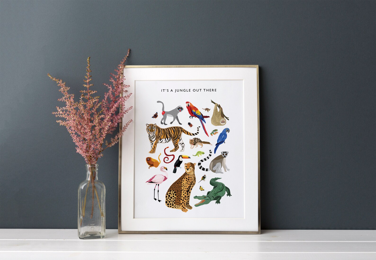 Jungle Animals Print Jungle Themed Poster Wildlife Print | Etsy