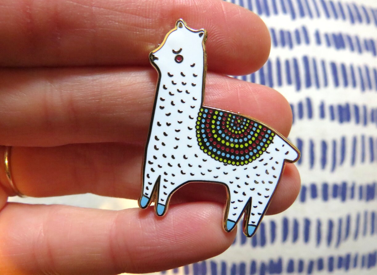 Llama Enamel Pin Badge, Enamel Pin, Hard Enamel Badge, Llama & Alpaca ...