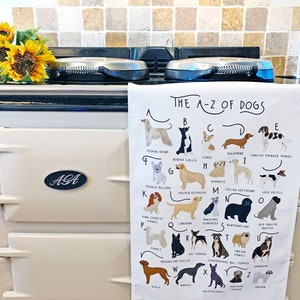 Dogs Tea Towel, A-Z of Dogs Tea Towel, Illustrated Tea Towel, Dog Homewares, Dog lovers Gift, Kitchen Accessories Gift, Tea Towel image 5